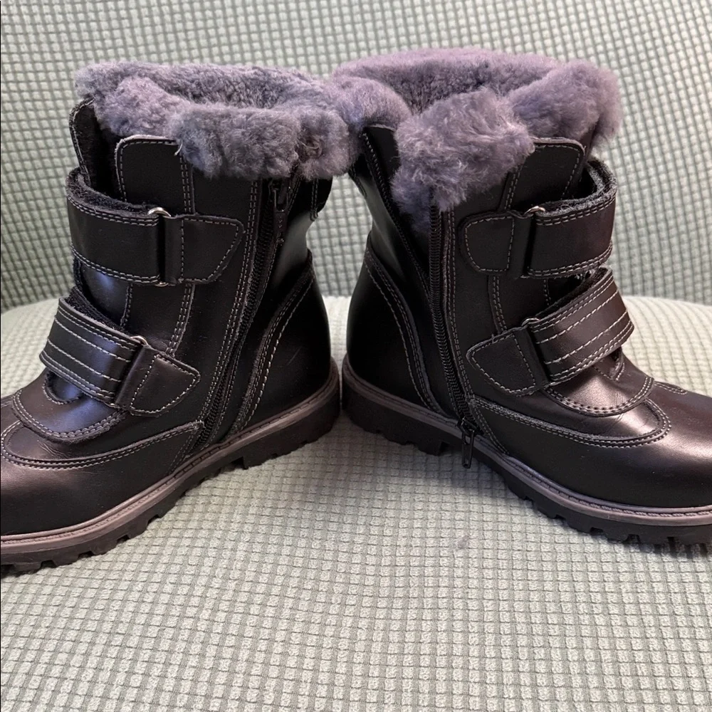 Kids Black and Gray Winter Boots
